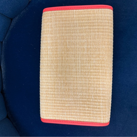 Ted Baker Arthea Orange Trimmed Straw T Clutch - Picture 9 of 10